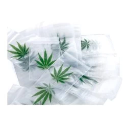 1000 Zip Beutel 60x40 Mm - Baggies Für Weed Mit Hanfblatt