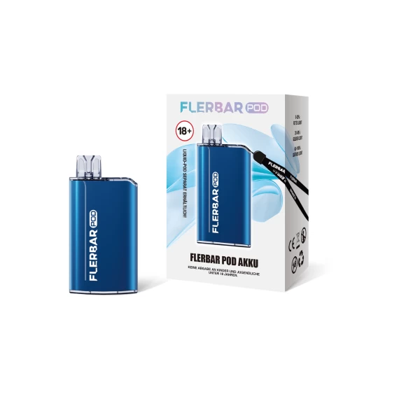 Basisgerät Für Flerbar Pod Vape-System (600mAh) Blau 3 Basisgerät Für Flerbar Pod Vape-System (600mAh) Blau