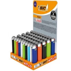 BIC Feuerzeug: Reibrad Maxi Farb-Mix J26 - 50er Display