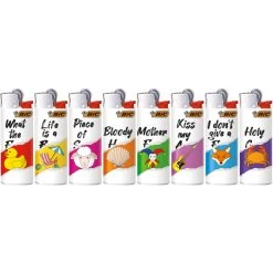 BIC Mini Feuerzeuge Pun 8er Set - BIC J25 Mit Reibrad