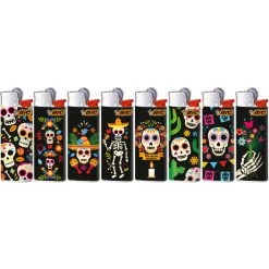 BIC Mini Feuerzeuge Skulls 8er Set - BIC J25 Mit Reibrad