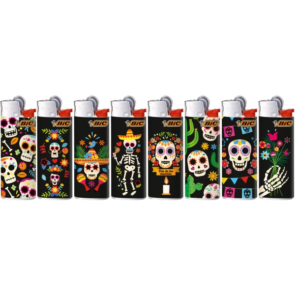BIC Mini Feuerzeuge Skulls 8er Set - BIC J25 Mit Reibrad 3 BIC Mini Feuerzeuge Skulls 8er Set - BIC J25 Mit Reibrad