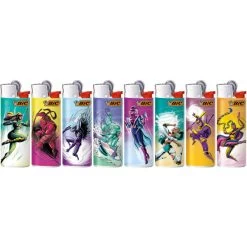 BIC Mini Feuerzeuge Superhelden 8er Set - BIC J25 Mit Reibrad