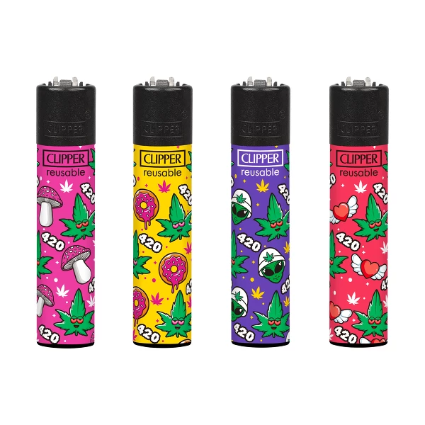 Clipper Feuerzeuge - 4er Set: 420 Pattern 3 Clipper Feuerzeuge - 4er Set: 420 Pattern