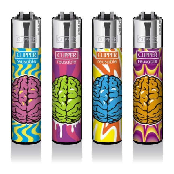 Clipper Feuerzeuge - 4er Set: Brain Damage 3 Clipper Feuerzeuge - 4er Set: Brain Damage