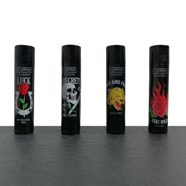 Clipper Feuerzeuge 4er Set: Tattoo Sentences 4 Clipper Feuerzeuge 4er Set: Tattoo Sentences - Image 2