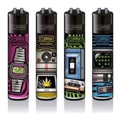 Clipper Feuerzeuge - 4er Set: 420 RETRO