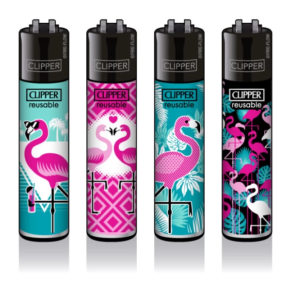 Clipper Feuerzeuge 4er Set : Flamingos 3 Clipper Feuerzeuge 4er Set : Flamingos