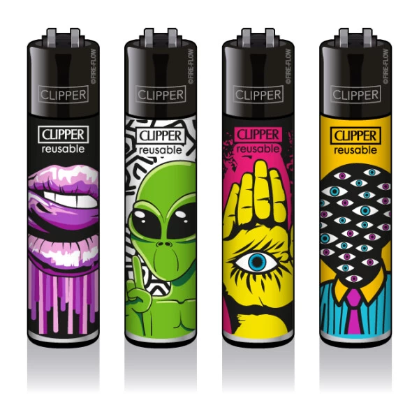 Clipper Feuerzeuge 4er Set : Love Martians 3 Clipper Feuerzeuge 4er Set : Love Martians