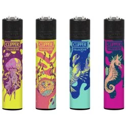 Clipper® Feuerzeuge 4er Set: Lava Animals