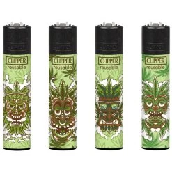 Clipper® Feuerzeuge 4er Set: Tiki Mask