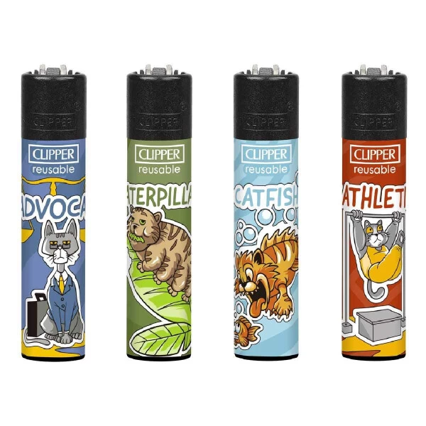 Clipper Feuerzeug 4er Set Catz 3 Clipper Feuerzeug 4er Set Catz