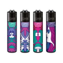 Clipper® Feuerzeuge 4er Set: Hippie Hemp
