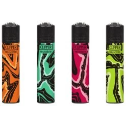 Clipper® Feuerzeuge 4er Set: Micro Spin Spycho