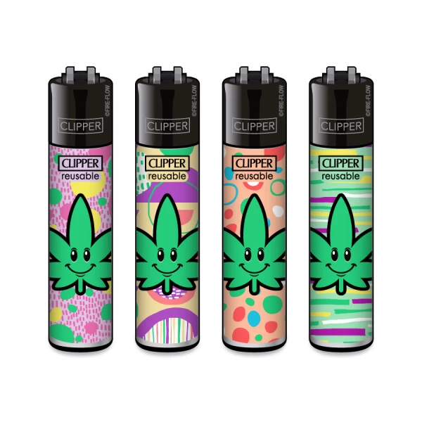 Clipper Feuerzeug 4er Set Happy Leaf 3 Clipper Feuerzeug 4er Set Happy Leaf