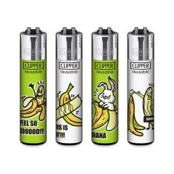 Clipper® Feuerzeuge 4er Set: Peel So Good
