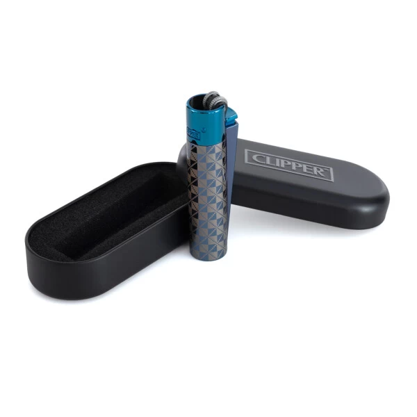 Clipper Metall Feuerzeug: British Laser Blau 3 Clipper Metall Feuerzeug: British Laser Blau