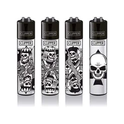 Clipper Feuerzeuge 4er Set: Skull Cards