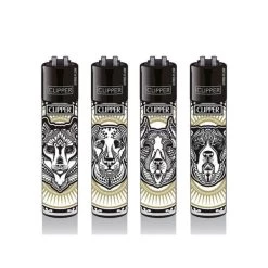 Clipper Feuerzeuge 4er Set: Tattoo Dogs
