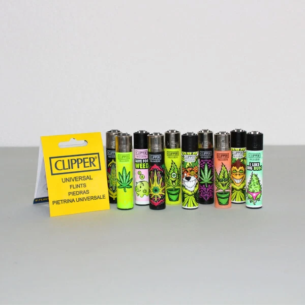 Clipper Feuerzeuge Weed Mix 10er + Clipper 9 Feuersteine 3 Clipper Feuerzeuge Weed Mix 10er + Clipper 9 Feuersteine