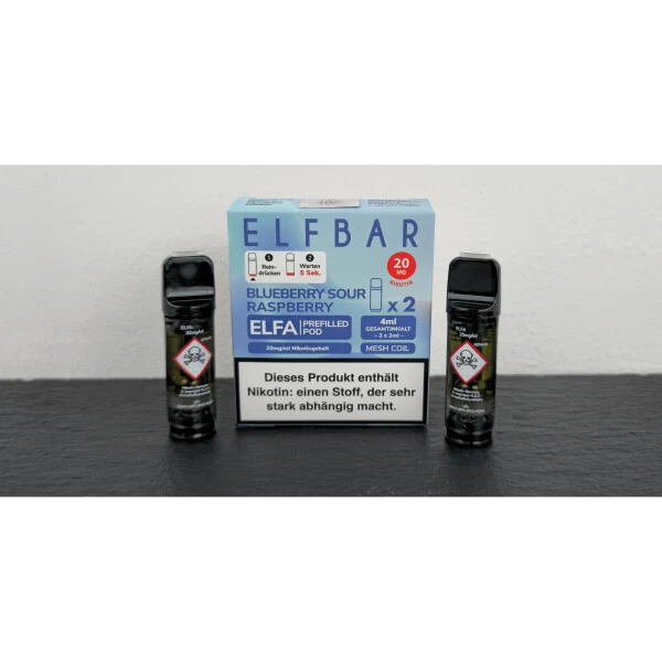 Elfbar ELFA Pod Vape 20 Mg/ml (2 Stück) Blueberry Sour Raspberry 4 Elfbar ELFA Pod Vape 20 Mg/ml (2 Stück) Blueberry Sour Raspberry - Image 2