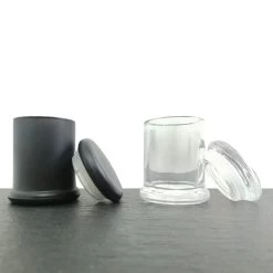 Atomic Glasbehälter Luftdicht Im 2er Set: Schwarz Und Transparent -Vape Verkauf glasbehaelter 2er schwarz transparent4