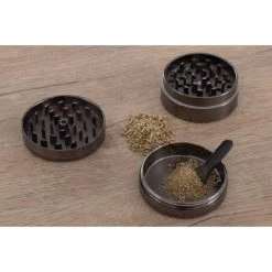 Metall Grinder 3-teilig, 50 Mm, Anthrazit Glänzend -Vape Verkauf grinder 3tlg metall anthrazit 13