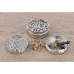 Metall Grinder 3-teilig, 50 Mm, Chrome Glänzend -Vape Verkauf grinder chrome brushed3