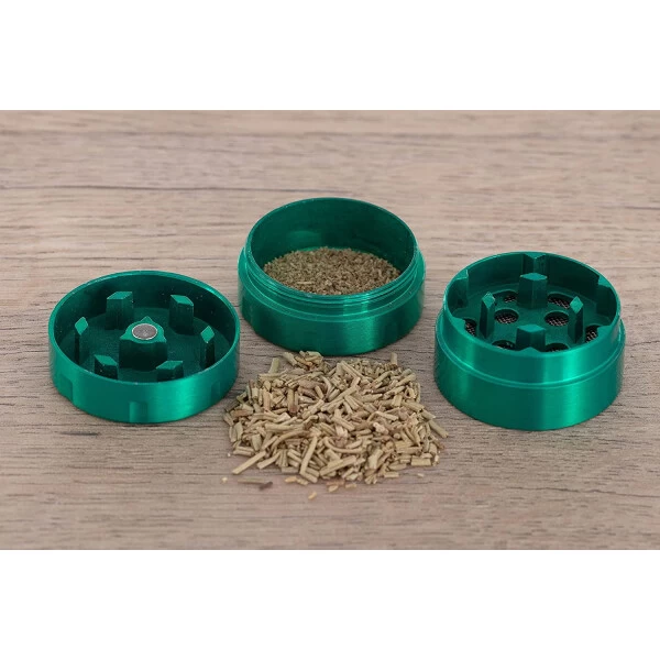 Metall Grinder 3-teilig, 30 Mm, Green Amsterdam 4 Metall Grinder 3-teilig, 30 Mm, Green Amsterdam – Bild 2