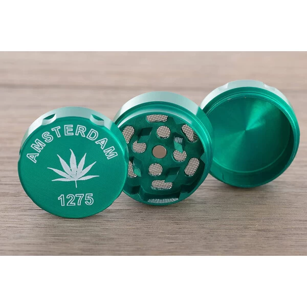 Metall Grinder 3-teilig, 30 Mm, Green Amsterdam 5 Metall Grinder 3-teilig, 30 Mm, Green Amsterdam – Bild 3