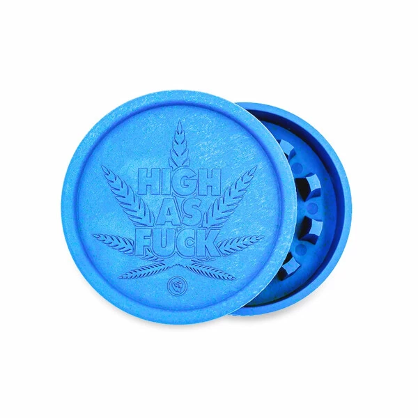 Hemp Grinder 2-teilig, 55 Mm, High As Fuck Blau 3 Hemp Grinder 2-teilig, 55 Mm, High As Fuck Blau