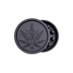 Hemp Grinder 2-teilig, 55 Mm, High As Fuck Schwarz