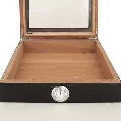 Humidor Schwarzmatt Mit Fenster 26x22x7,5cm -Vape Verkauf humidor schwarzmatt fenster3