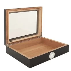 Humidor Schwarzmatt Mit Fenster 26x22x7,5cm -Vape Verkauf humidor schwarzmatt fenster4