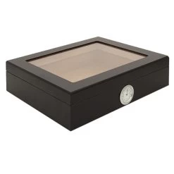 Humidor Schwarzmatt Mit Fenster 26x22x7,5cm -Vape Verkauf humidor schwarzmatt fenster5
