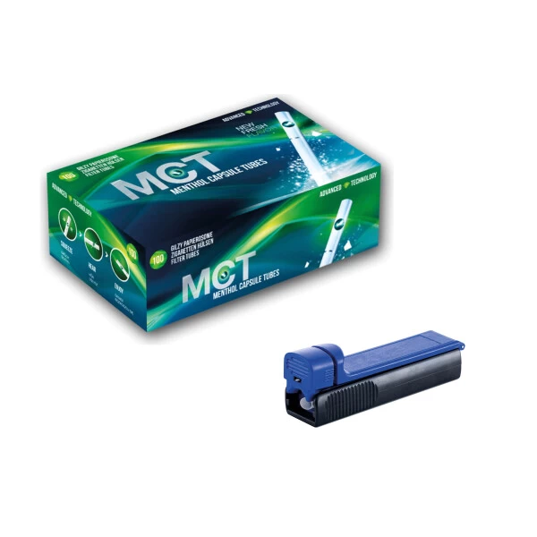 MCT Menthol Fresh Click Filterhülsen (100 Filterhülsen) Inkl. Gratis Stopfer 3 MCT Menthol Fresh Click Filterhülsen (100 Filterhülsen) Inkl. Gratis Stopfer