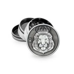 Metall Grinder 4-teilig, 50 Mm, Silver Rasta Lion