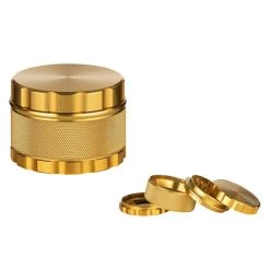 Metall Grinder 4-teilig, 63 Mm, Gold Geriffelt