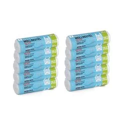 Müllbeutel 25 Liter Mit Griff 10 Rollen - Reißfest & Wasserdicht - 20 Stk Pro Rolle