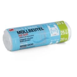 Müllbeutel 25 Liter Mit Griff 3 Rollen - Reißfest & Wasserdicht - 20 Stk Pro Rolle -Vape Verkauf muellbeutel weiss 25 liter 14