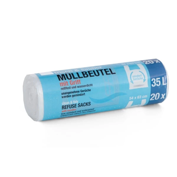 Müllbeutel 35 Liter Mit Griff 10 Rollen - Reißfest & Wasserdicht - 20 Stk Pro Rolle 6 Müllbeutel 35 Liter Mit Griff 10 Rollen - Reißfest & Wasserdicht - 20 Stk Pro Rolle – Bild 4