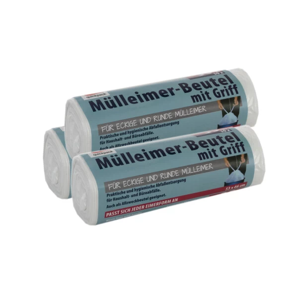 Müllbeutel 35 Liter Mit Griff 3 Rollen - Reißfest & Wasserdicht - 30 Stk Pro Rolle 3 Müllbeutel 35 Liter Mit Griff 3 Rollen - Reißfest & Wasserdicht - 30 Stk Pro Rolle