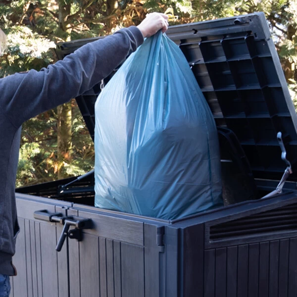 120L Blaue Müllbeutel Mit Zugband (120L Blau 3er) 4 120L Blaue Müllbeutel Mit Zugband (120L Blau 3er) – Bild 2