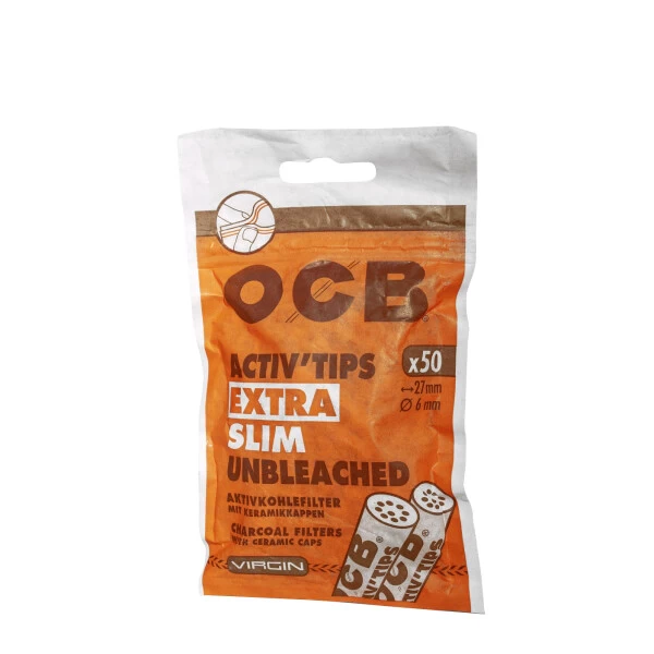 OCB Activ Tips Unbleached Extra Slim 6 Mm, 50er 3 OCB Activ Tips Unbleached Extra Slim 6 Mm, 50er