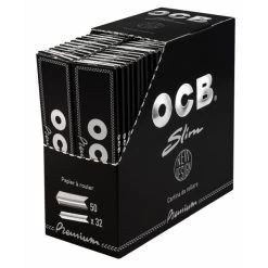 OCB Premium Slim Kingsize Papers, Schwarz, 50 X 32 Blättchen