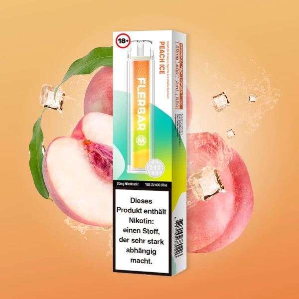 Peach Ice - Flerbar Einweg Vape / E Zigarette / E Shisha 20mg/ml 3 Peach Ice - Flerbar Einweg Vape / E Zigarette / E Shisha 20mg/ml