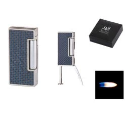 Pfeifenfeuerzeug WinJet Carbon Blau Mit Pfeifenbesteck