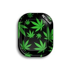 Metal Rolling Tray Leaves Green (18cmx12,5xm)