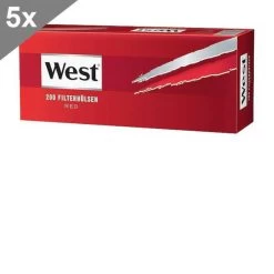 West Red 200 Hülsen, 5er Gebinde