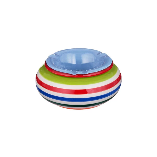 Windaschenbecher Keramik Rund Gestreift 3 Windaschenbecher Keramik Rund Gestreift